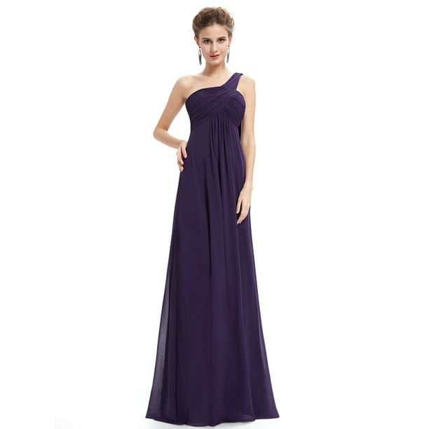 Ever-Pretty Dark Purple Bridesmaid Dress One Shoulder Evening Prom Dress 09816 